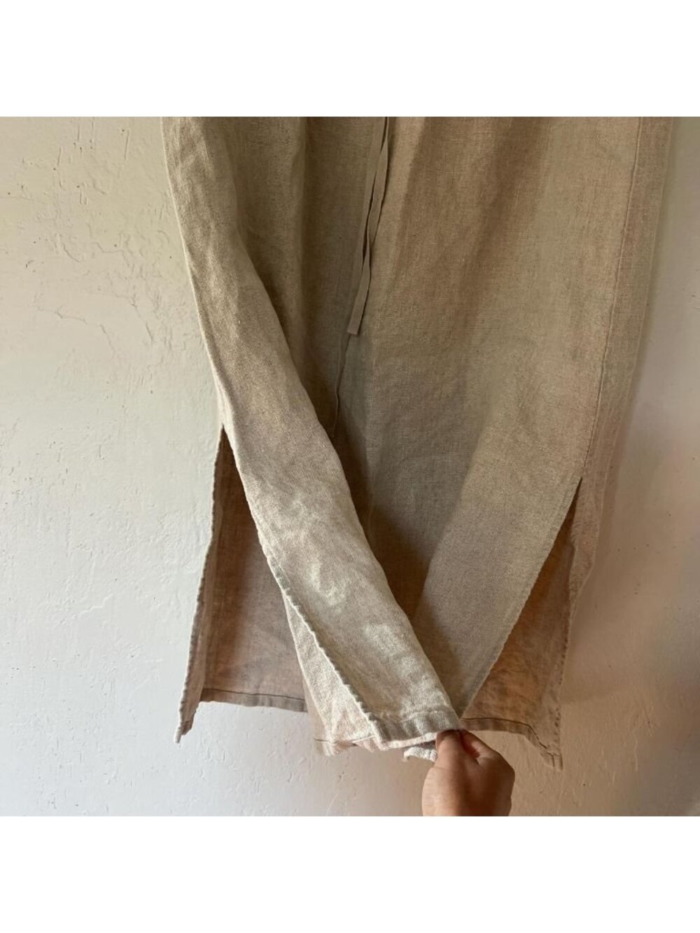 Eileen Fisher Women's Cream/Tan 100% organic linen Skirt - Picture 2 of 7